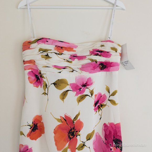 David Meister Floral Silk Dress *NWT* – Strapless / Formal Dress – US 8 - Picture 2 of 16
